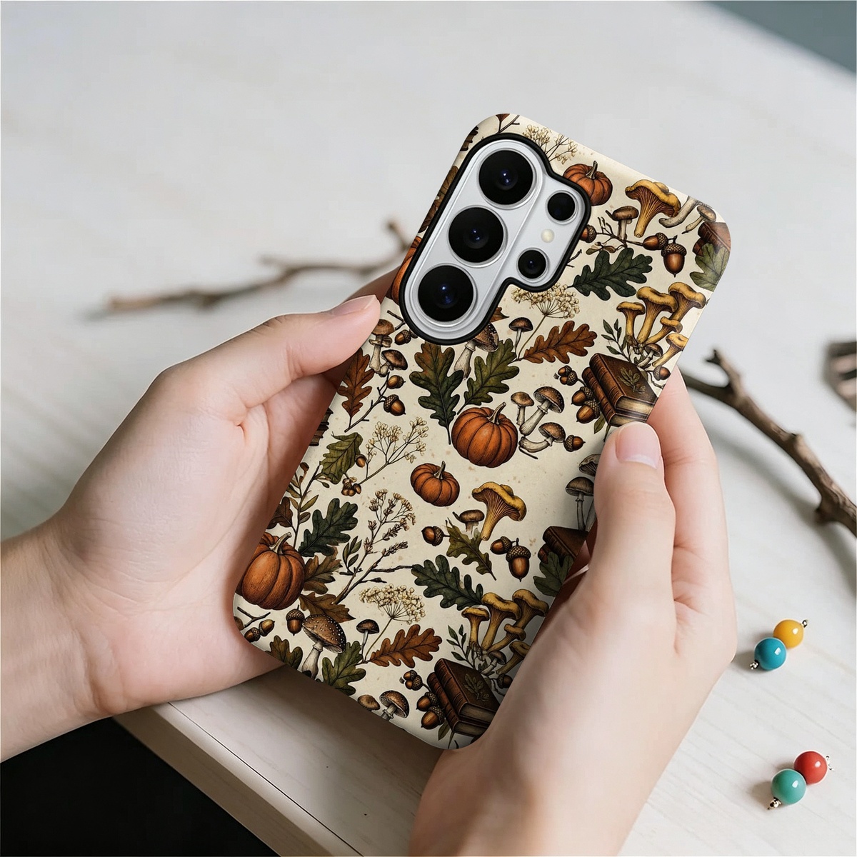 padrão cogumelo abóbora outono - Samsung Galaxy S24 avaliação e preço
